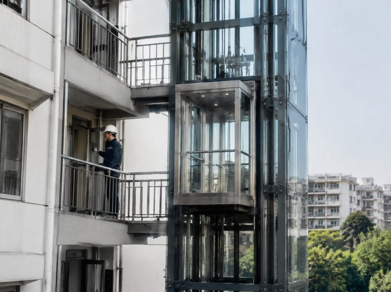 吕梁旧楼加建观光电梯